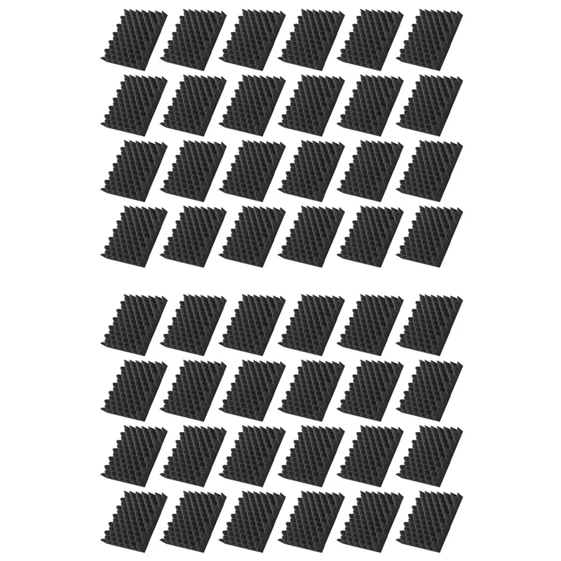 

TURE 48 Pack Self Adhesive Egg Crate Sound Proof Foam Panels 1X12x12inch, Acoustic Foam For Home And Studios