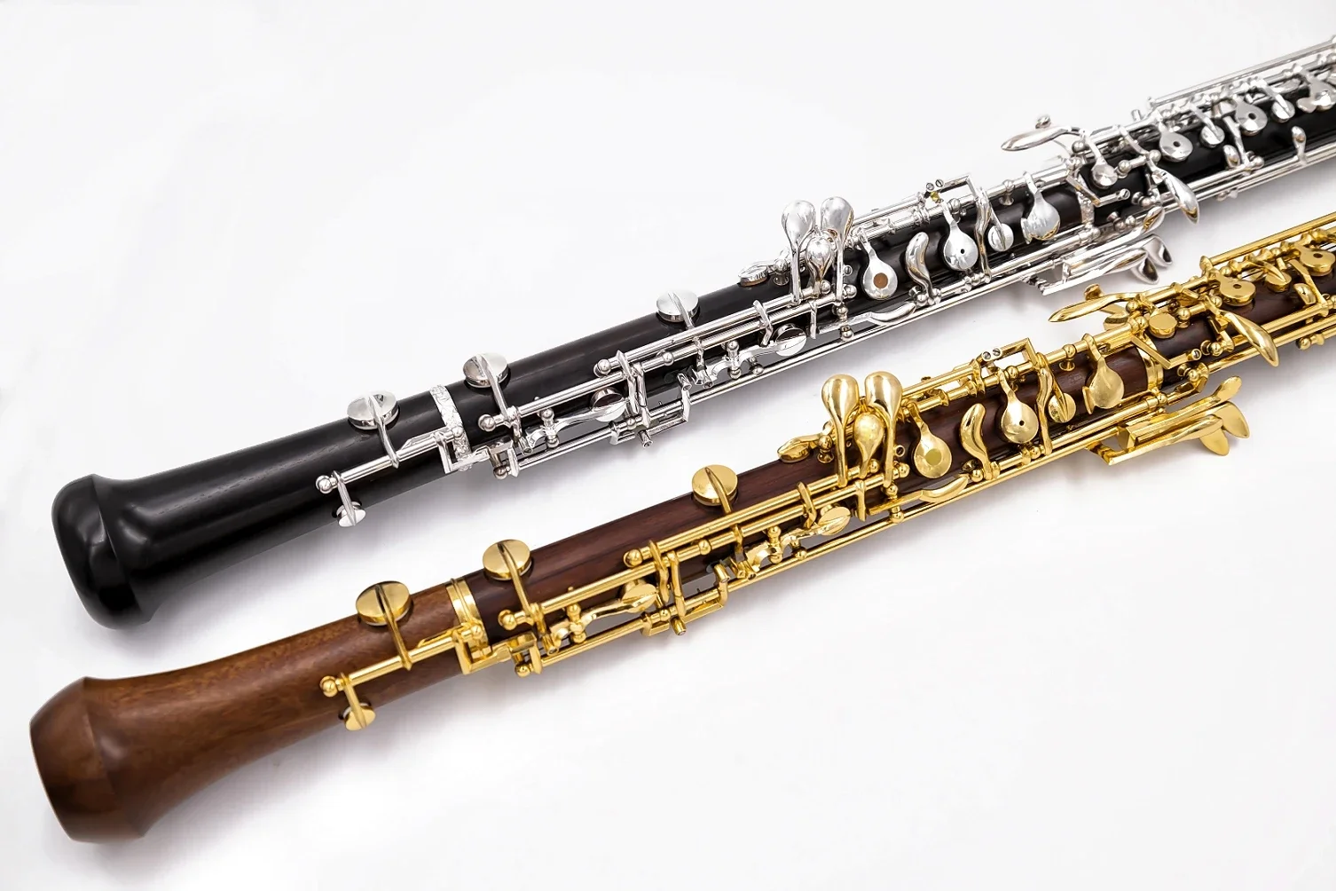 Full-automatic outfit oboe C key Professional Bass Clarinet ebony wood rosewood,Silver gold plated keys and parts