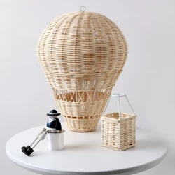 Handmade Hot Balloon Kids Room Decoration Nordic Children Bedroom Kindergarten Rattan Woven Hot Air Balloon Wall Hanging Decor