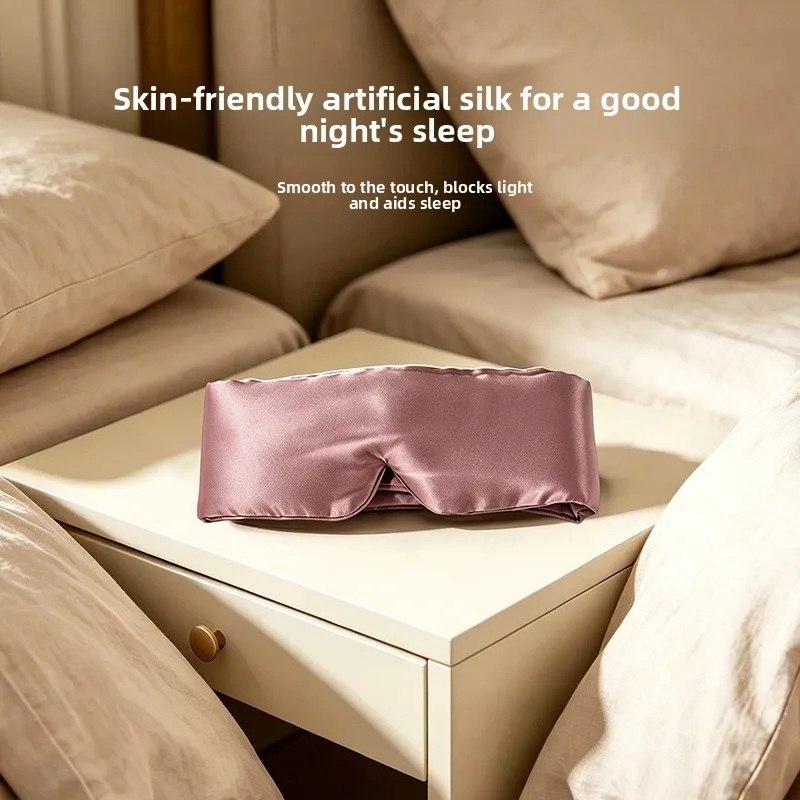 Luxury Silk Like Sleep Mask with Embroidery and Print 3D Contoured Blackout Eye Mask for Men Women Weighted Relaxation