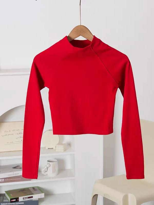 

96. Хлопковое эластичное ort Sve Long Sve High Collar Base irt. Женский теплый термоцветный трикотаж.