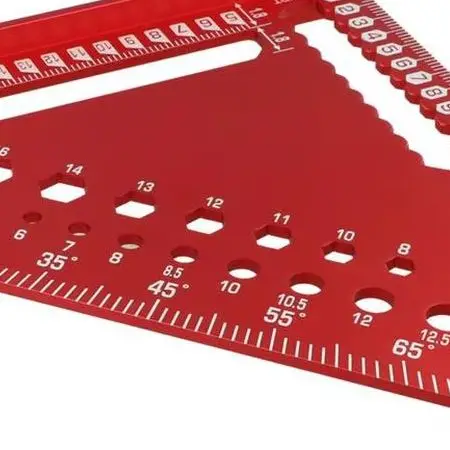 Woodworking Square Designed for 45 and 90 Degree Angle Measurement Dual Scale and Use as Marking Gauge and Drilling Guide