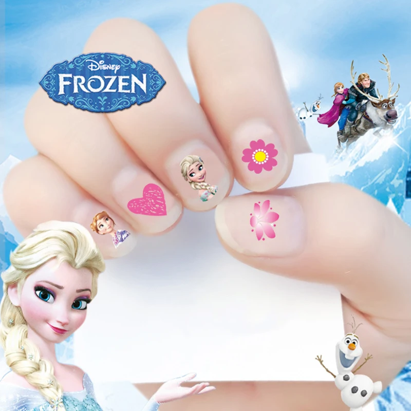 Disney Stickers Girls Nail Stickers Nail Art Decorations Anime Character Frozen 2 Press on Nails Accesories Mickey Mouse Sofia