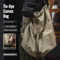 Bolsos de Lona Tie-dye Vintage de Gran Capacidad Maden, Bolsos de Mano, Bolsos de Hombro, Bolsos Cruzados Suaves de Viaje, Bolsos Tipo Cubo Unisex para Portátil