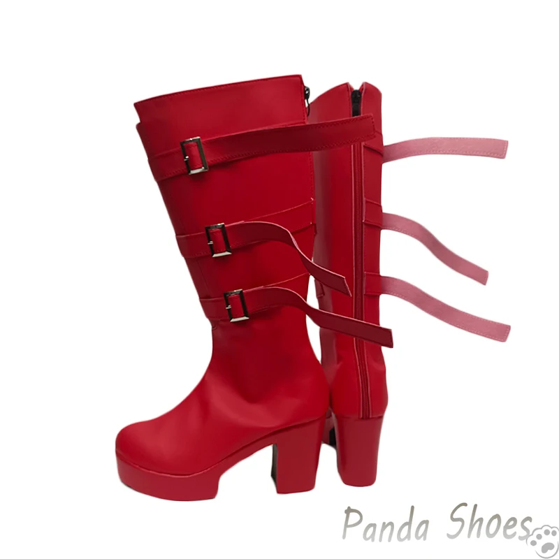 Anime Perona Cosplay Shoes Anime Game Cos Long Red Boots Perona Cosplay Costume Prop Shoes for Con Halloween Party