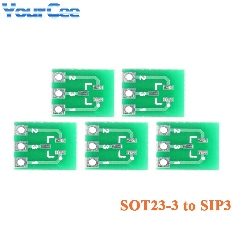 50pcs/5pcs SOT23 SOT23-3 Turn SIP3 Adapter Converter Plate SOT SIP IC Socket PCB Board Double-Side SMD Turn To DIP SIP3 Diy Kit