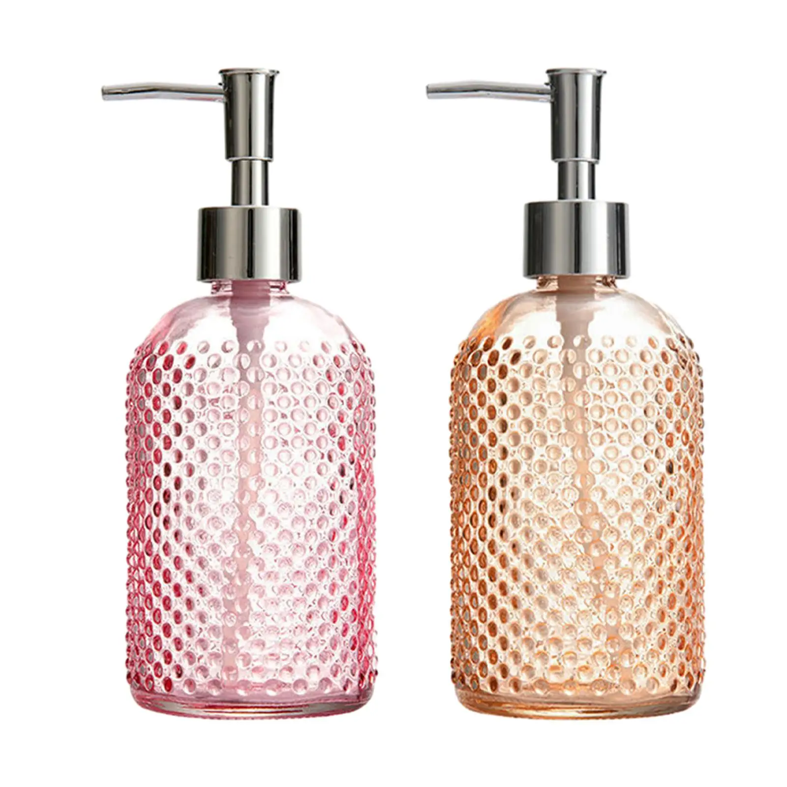 400ml Glass Soap Dispenser Leakproof Reusable Sturdy Salon Dispenser with Pump for Hotel Bathroom Kitchen Countertop Laundry