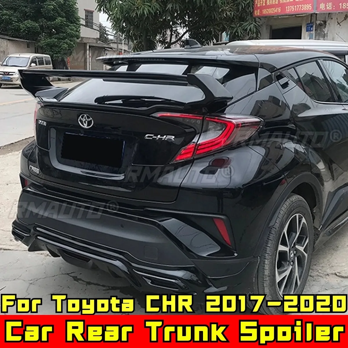 

CHR Car Rear Spoiler Glossy Black Style Rear Trunk Wing Trunk Spoiler Roof Wing Car Accessories for CHR 2017-2020 Body Kit