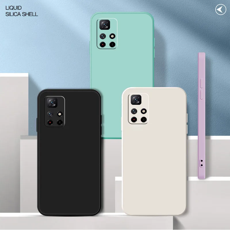Für Xiaomi Redmi Hinweis 11 5G Hinweis 11T 5G Platz Flüssigkeit Silikon Telefon Fall für POCO M4 Pro 5G Kamera Schutz Abdeckung Fundas