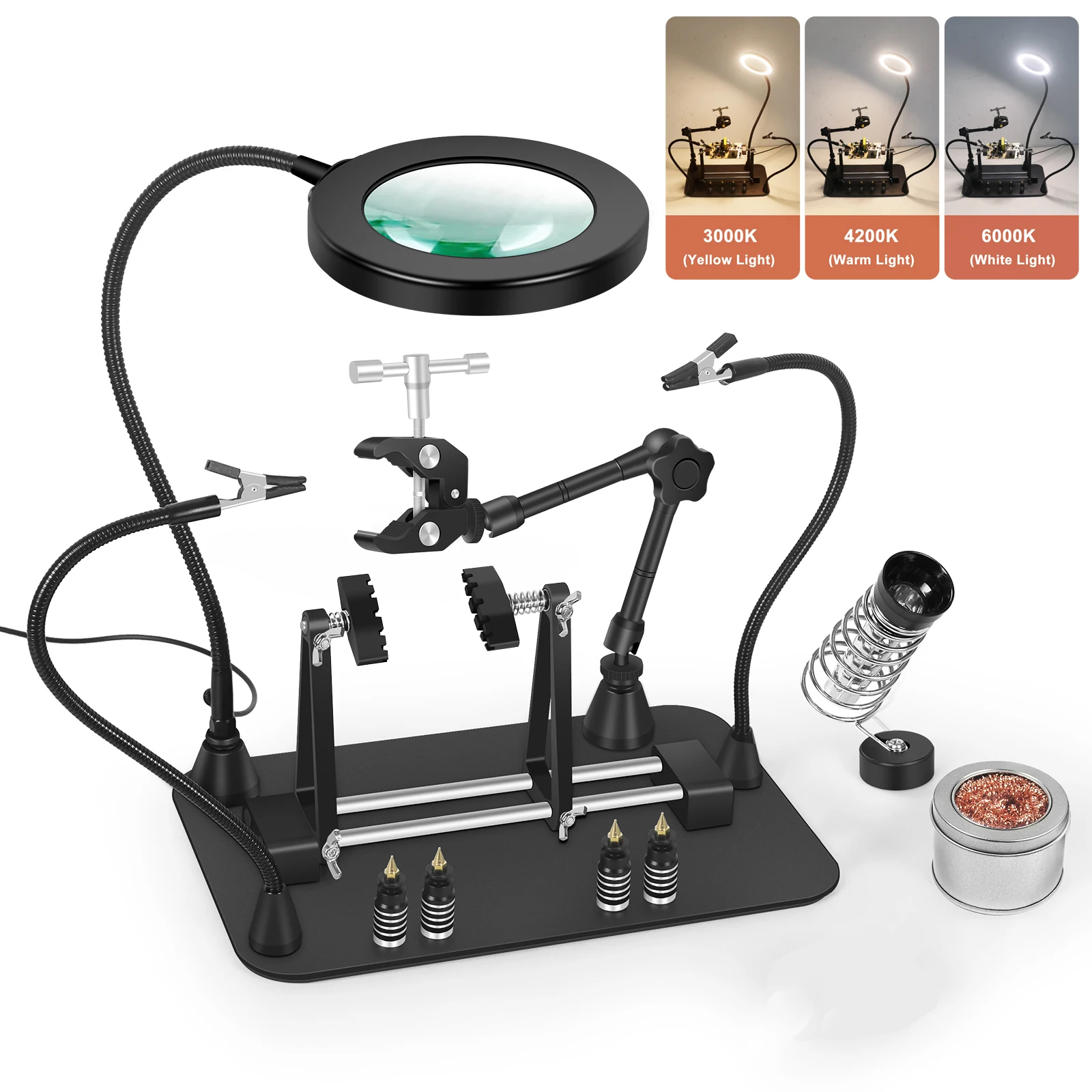 Adjustable welding fixture for circuit board welding main board welding repair tool 360 degree rotation printing