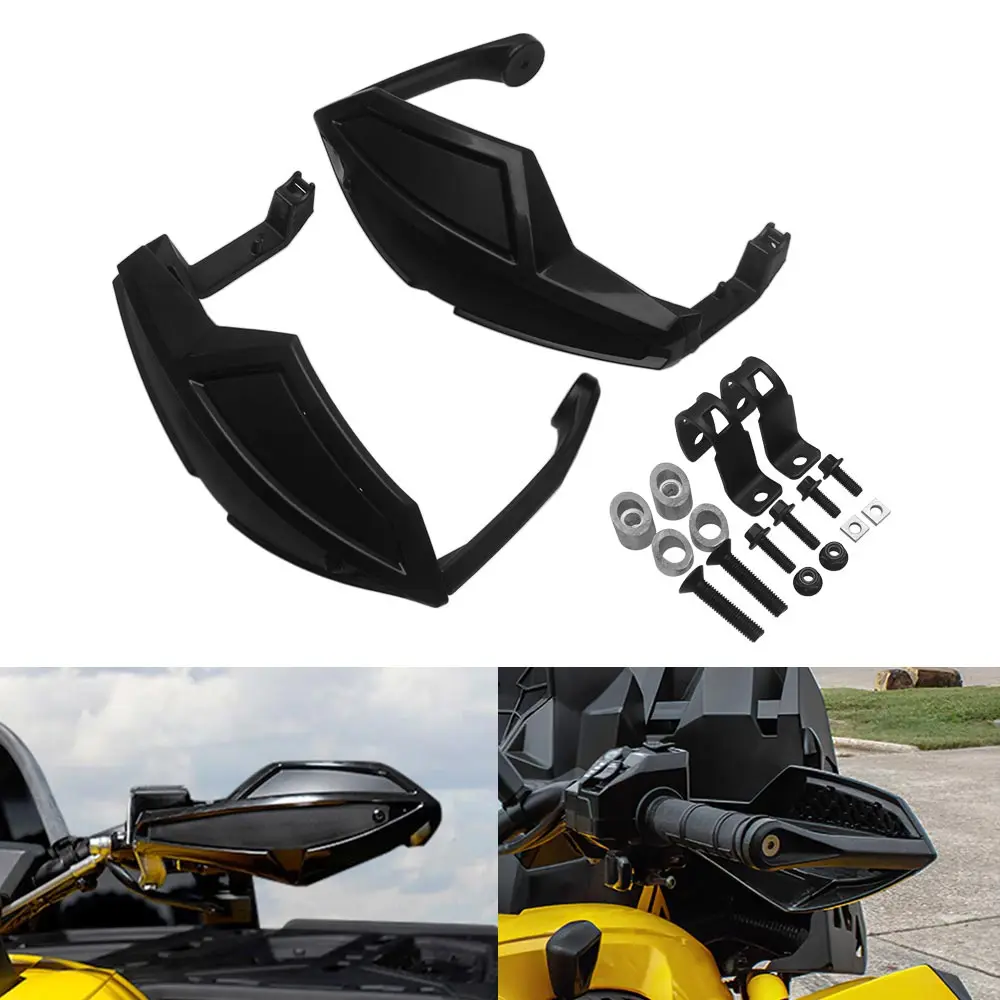 Atv Handguards Wind Deflectors Kit With Mount For Can-Am Outlander Renegade 6×6 Max L 2015-2023 High Quality Pc Plastic Black