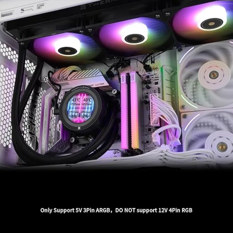 Chłodzenie wodne CPU Thermalright CORE Vision 360 Black ARGB z ekranem IPS LCD dla AM5 AM4 Intel LGA1851/115X/1200/1700/2011/2066