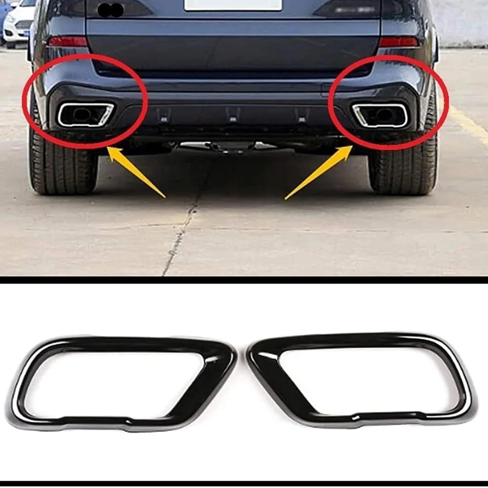 

For BMW 2019-2024 X5_X6_X7/7 Series Car Accessories Stainless Steel Tail Muffler Exhaust Pipe Output Cover Trim