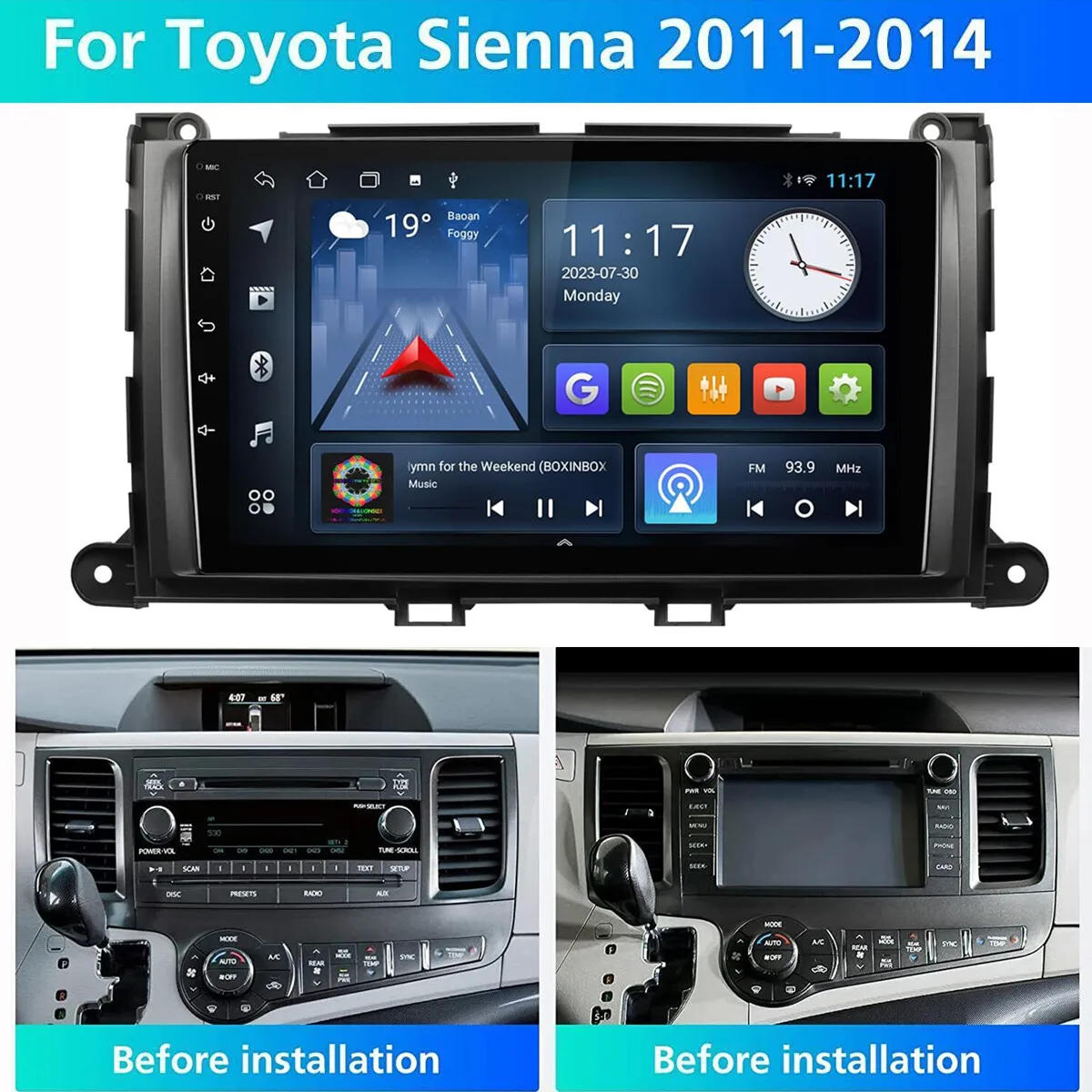 Leeocar For Toyota Sienna 2011-2014 Android Touch Screen Car Radio WiFi GPS Navigation Auto Carplay Multimedia Player Head Unit