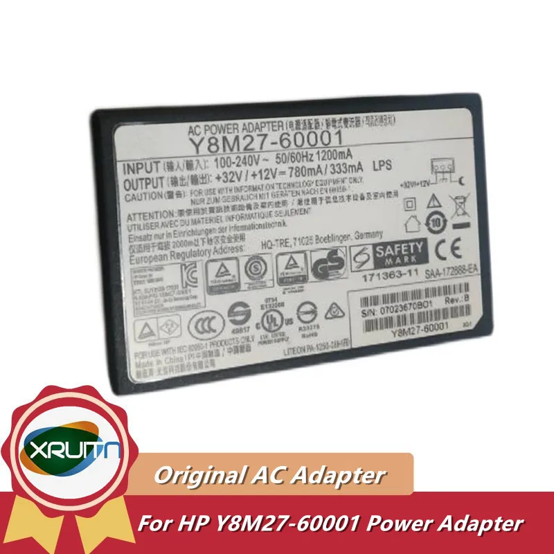 Genuine AC Power Adapter For HP Y8M27-60001 Power Supply 32V/12V 780mA/333mA 3Pin