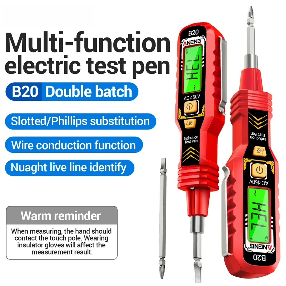 

Voltage Pen screwdriver dual head 11V~ 450V AC Voltage DetectionSmar Screwdriver Dual-use Slotted Cross Meter toolselectrician