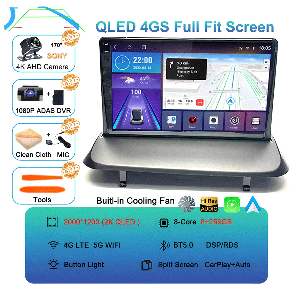 Android 16 Draadloze Carplay Auto Autoradio voor Peugeot 5008 3008 2009-2015 Audio GPS Navigatie Multimedia Videospeler Stereo