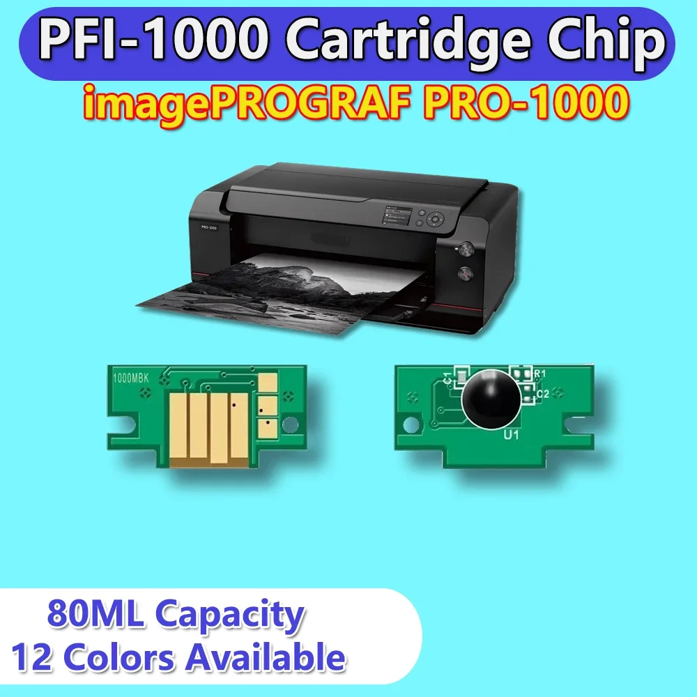 PFI-1000 Chips For Canon PFI 1000 PFI1000 Ink Cartridge Chip imagePROGRAF PRO-1000 PRO1000 Printer Auto Reset Permanent Chip ARC