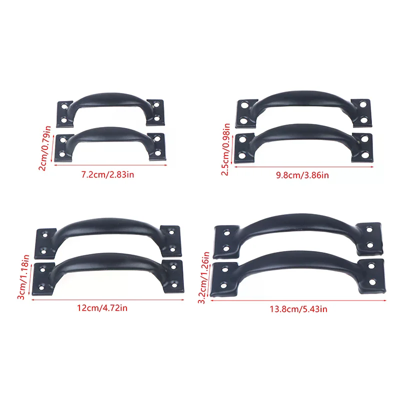 2 قطعة مقبض الباب + 8 قطعة مسامير مقبض الباب الحديد مقبض البوابة سحب ل انزلاق أبواب الحظيرة بوابات المرآب حظائر نافذة تسحب المقبض