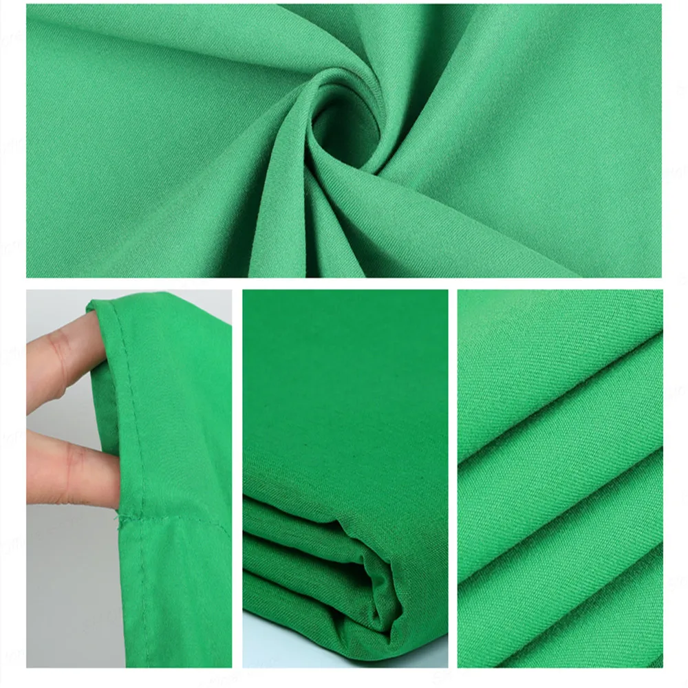 2X3M 3X6M Green/White Backdrops Cotton Material Washable Photography Screen Background Support for Photo Studio Video Portrait