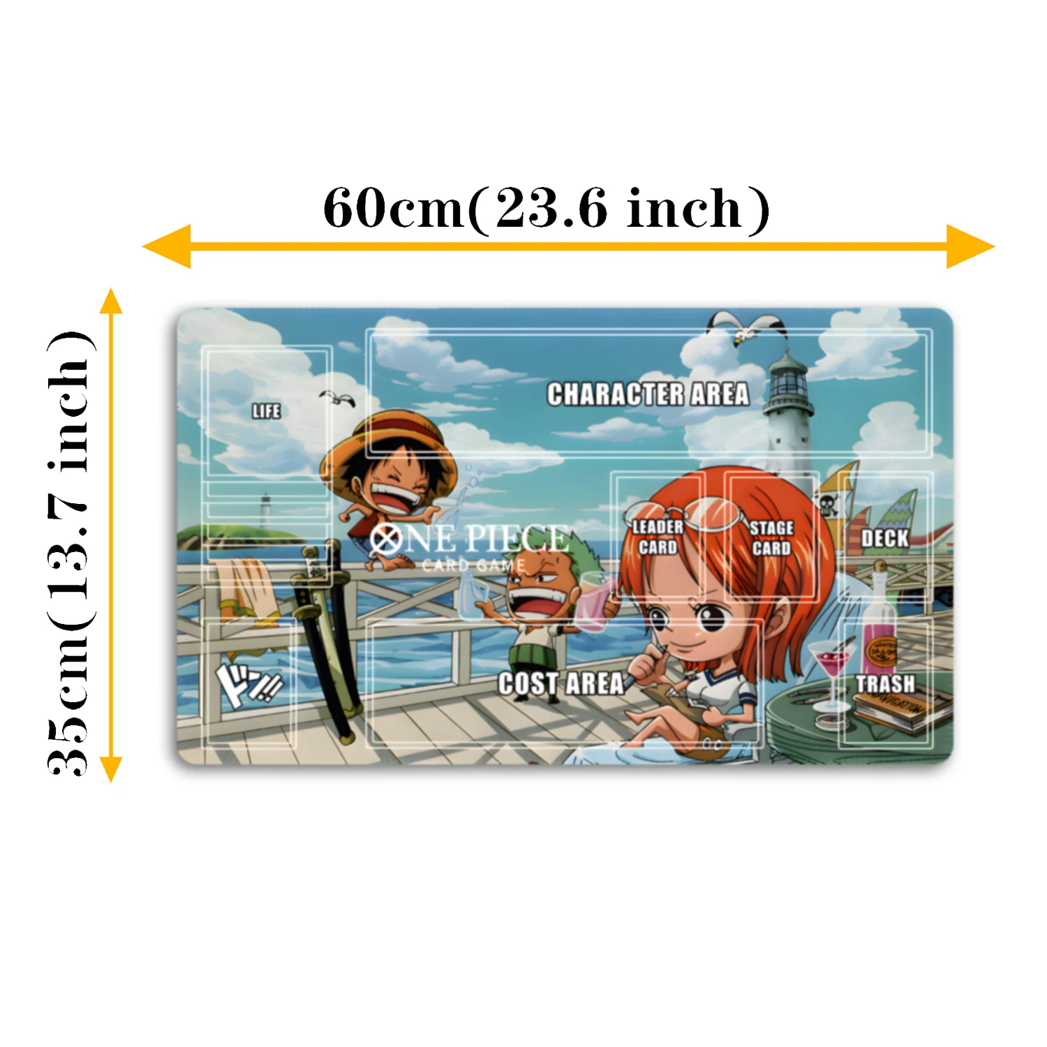 New Anime Luffy Zoro One Piece Collection Trading Card Battle Playmat 600X350mm for Christmas Gift ﻿