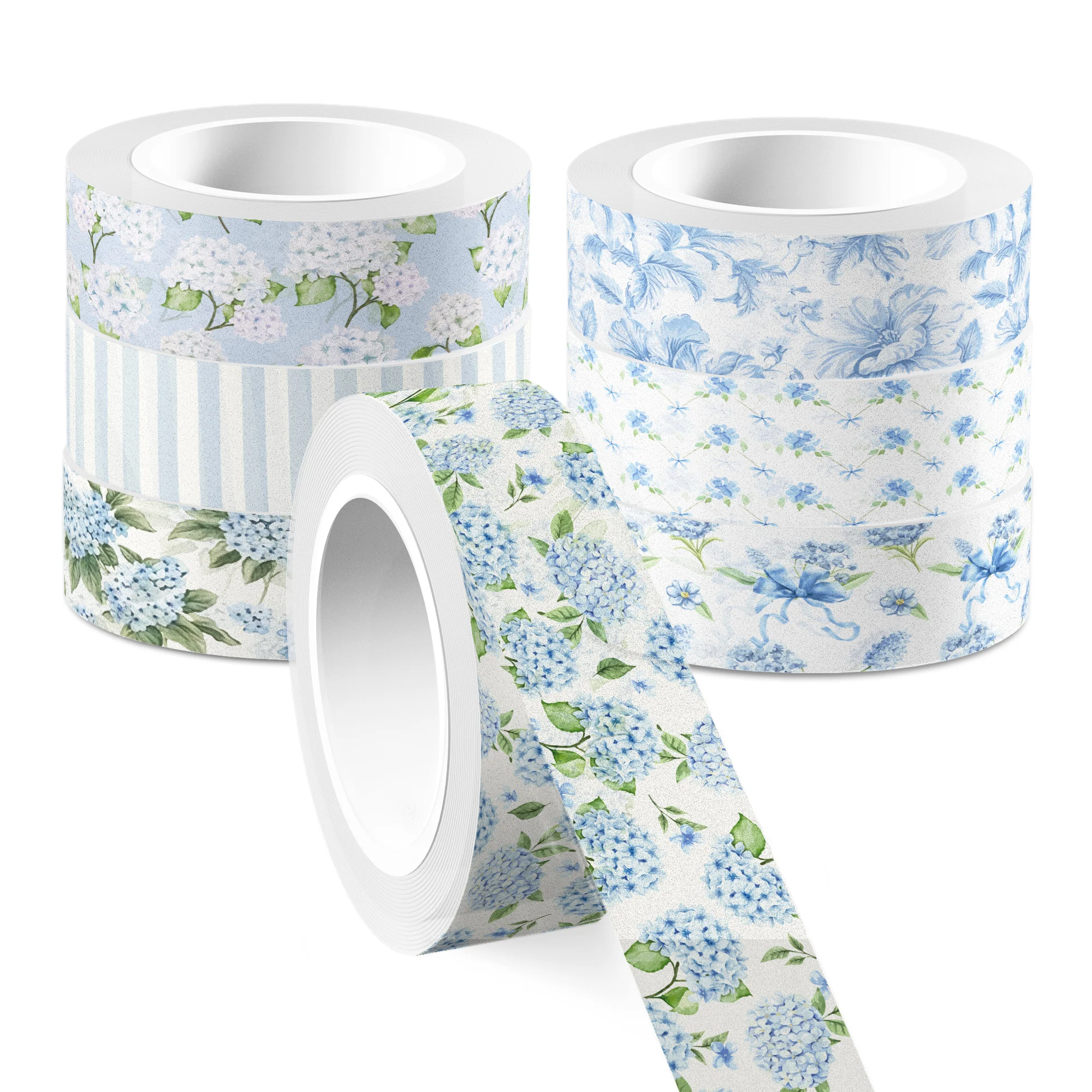 12 Rolls Hydrangea Flower Washi Tape Set,Decorative Paper Stickers,DIY Craft Tape for Gift Wrapping, Scrapbooking Party Supplies view 5