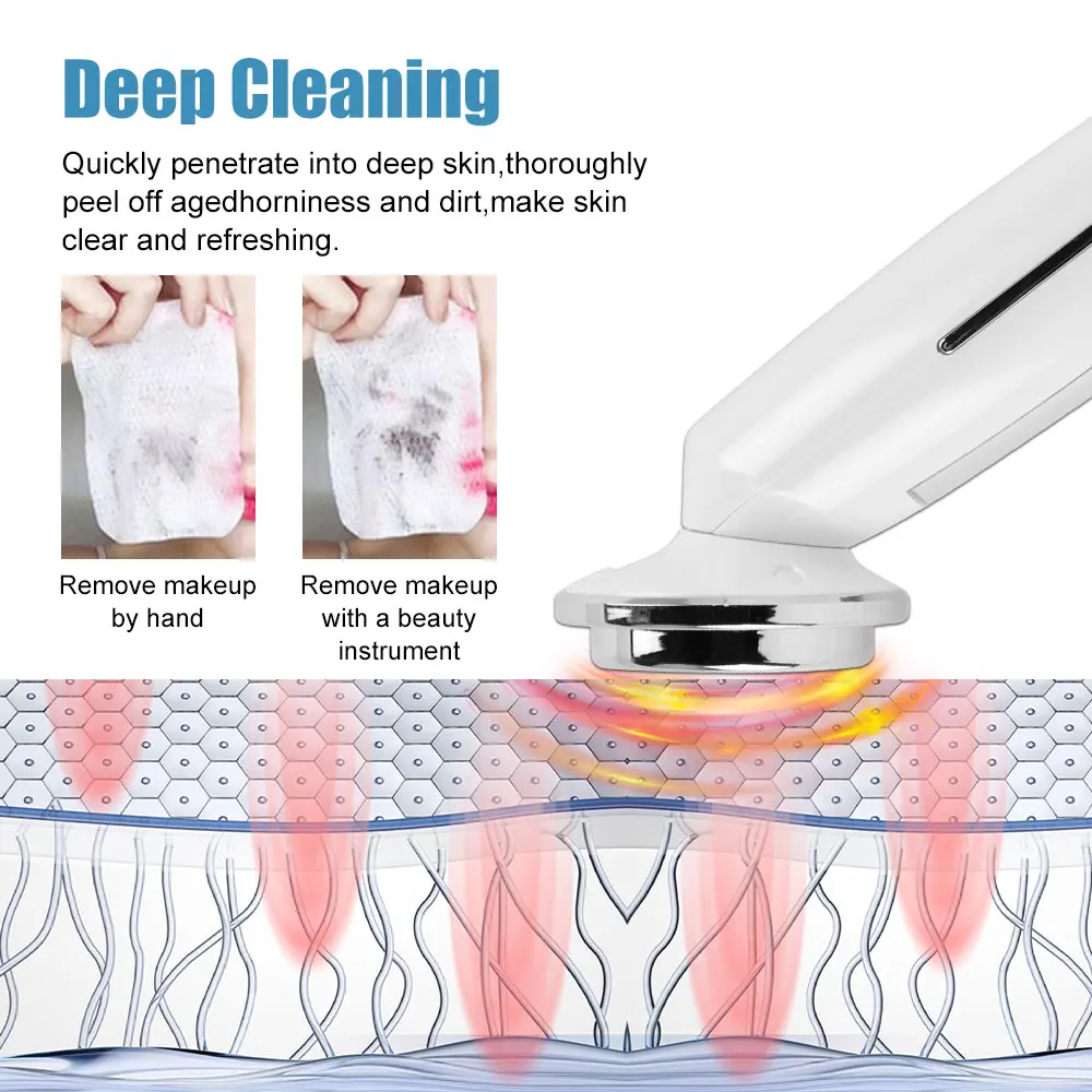 Dispositivo di bellezza a microcorrente Massaggiatore facciale a luce rossa 3 in 1 Solleva stringe il viso collo riduce le rughe gonfiore infusa nutriente