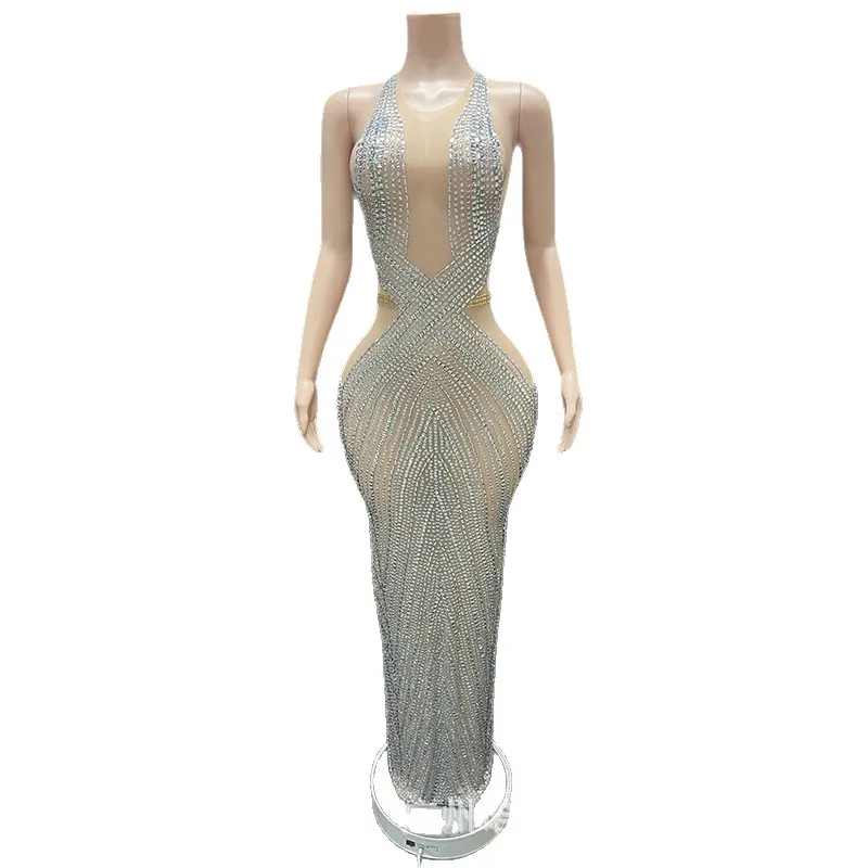 

Легкая роскошная сексуальная телесная блестящая юбка-сумка со стразами, модель для взрослых, подиумная одежда, женское банкетное вечернее платье Ever Pretty