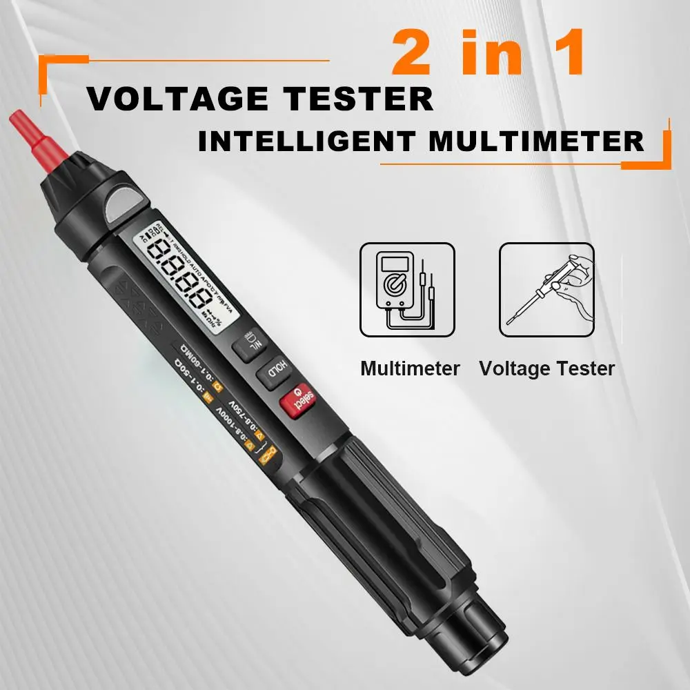 MUSTOOL MT008 2 IN 1 4000 Counts Digital Multimeter Pen Type Professional AC/DC Voltage Meter Handheld Resistance Diode Tester