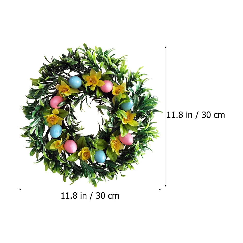 

Easter Egg Wreath Pendant Creative Festival Hanging Decor Door Window Decorative Festival Wreath Ornament Door Window Pendant