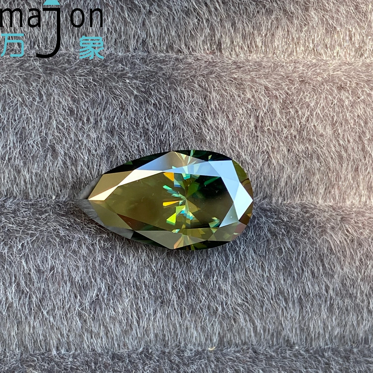 

Moissanite Stone Pear Cut Green Color with GRA Certificate for Charms Jewelry Make DIY Ring Necklace Earrings Materials