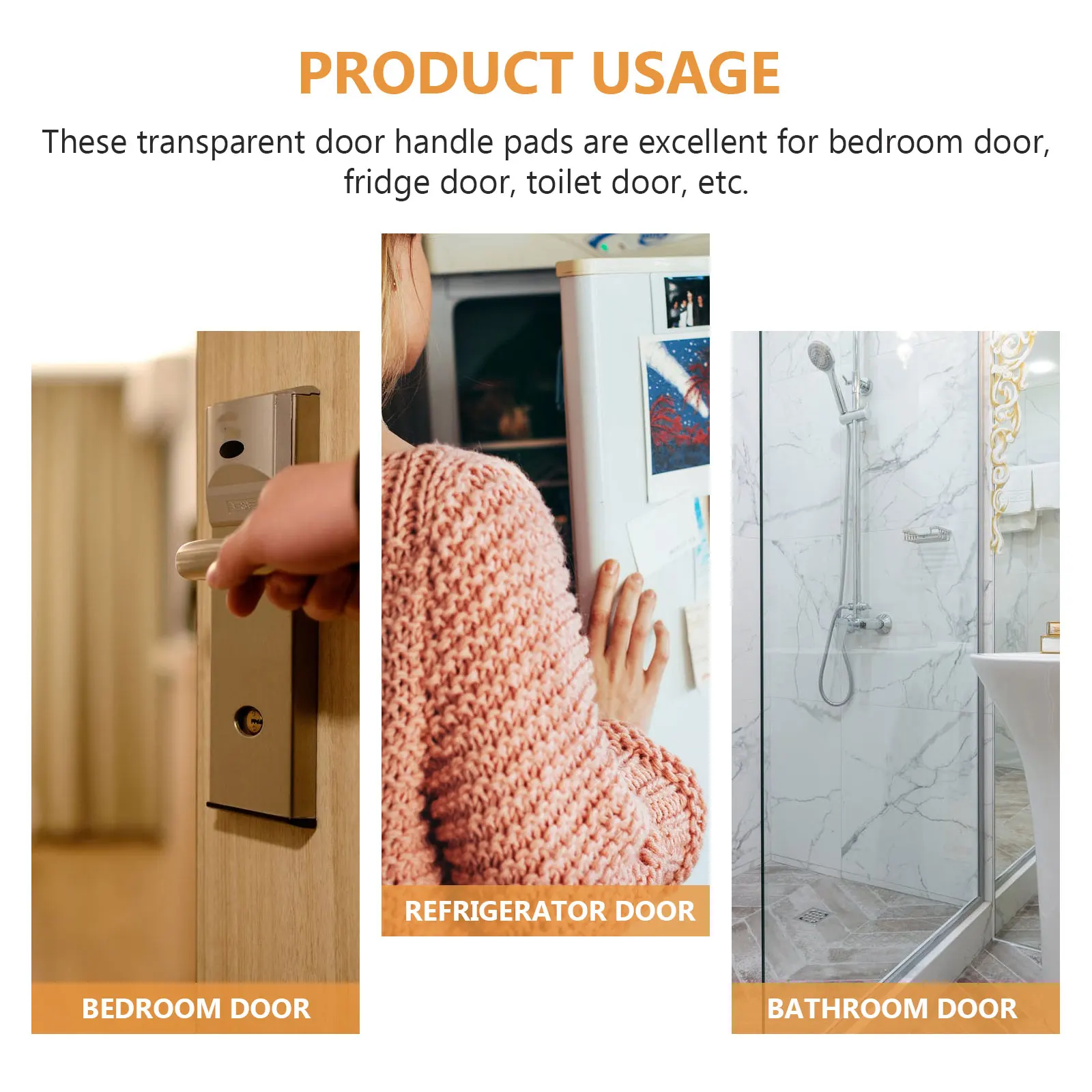 

8pcs Silicone Door H Pad Cushion Crash Protector Refrigerator Baby Proofing Wall Mute Bumper Knob Stop DoorLatch DoorStop