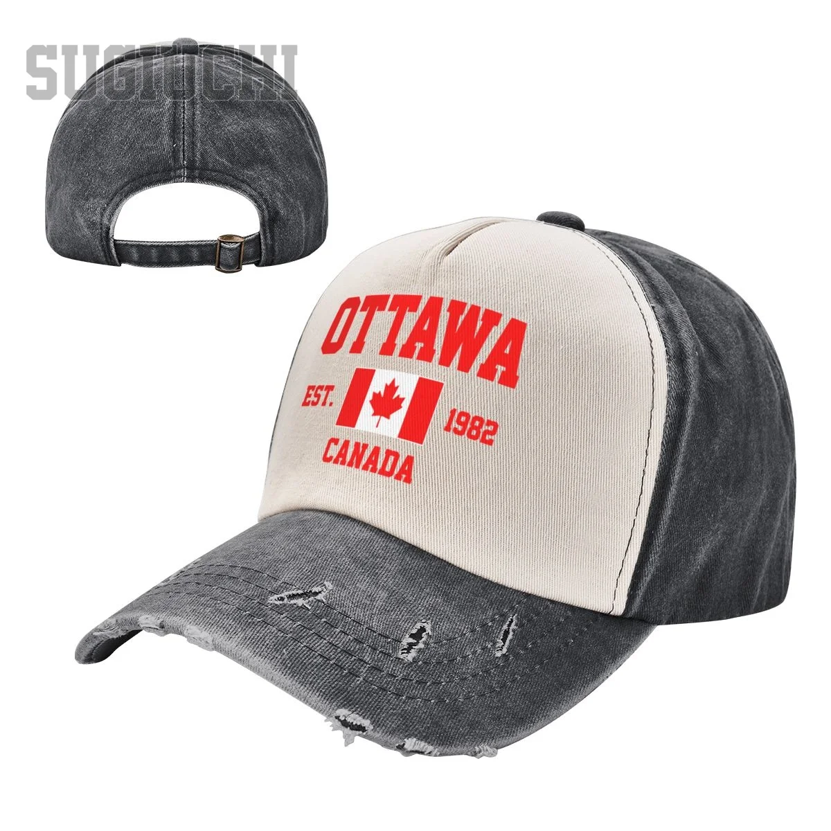 

Unisex Baseball Cap Canada EST.1982 Ottawa Capital Men Women Vintage Hats Washed Cotton Trucker Gift