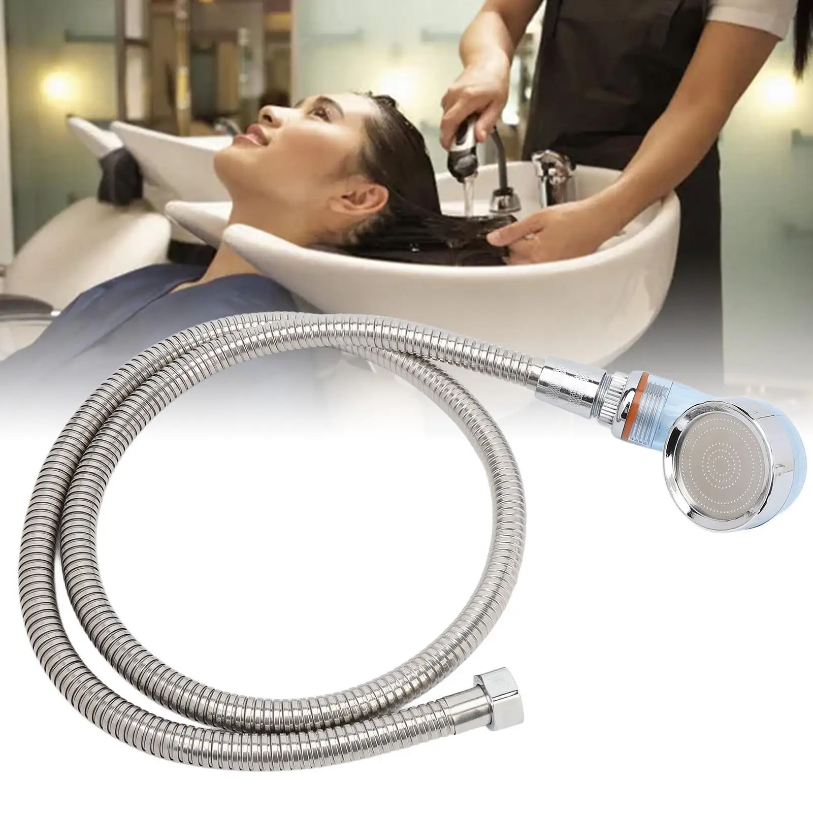 Professional Shampoo Bowl Sprayer Hose - Pressurized for hair Bed Nozzle for Salons - Durable Electroplated Alloy