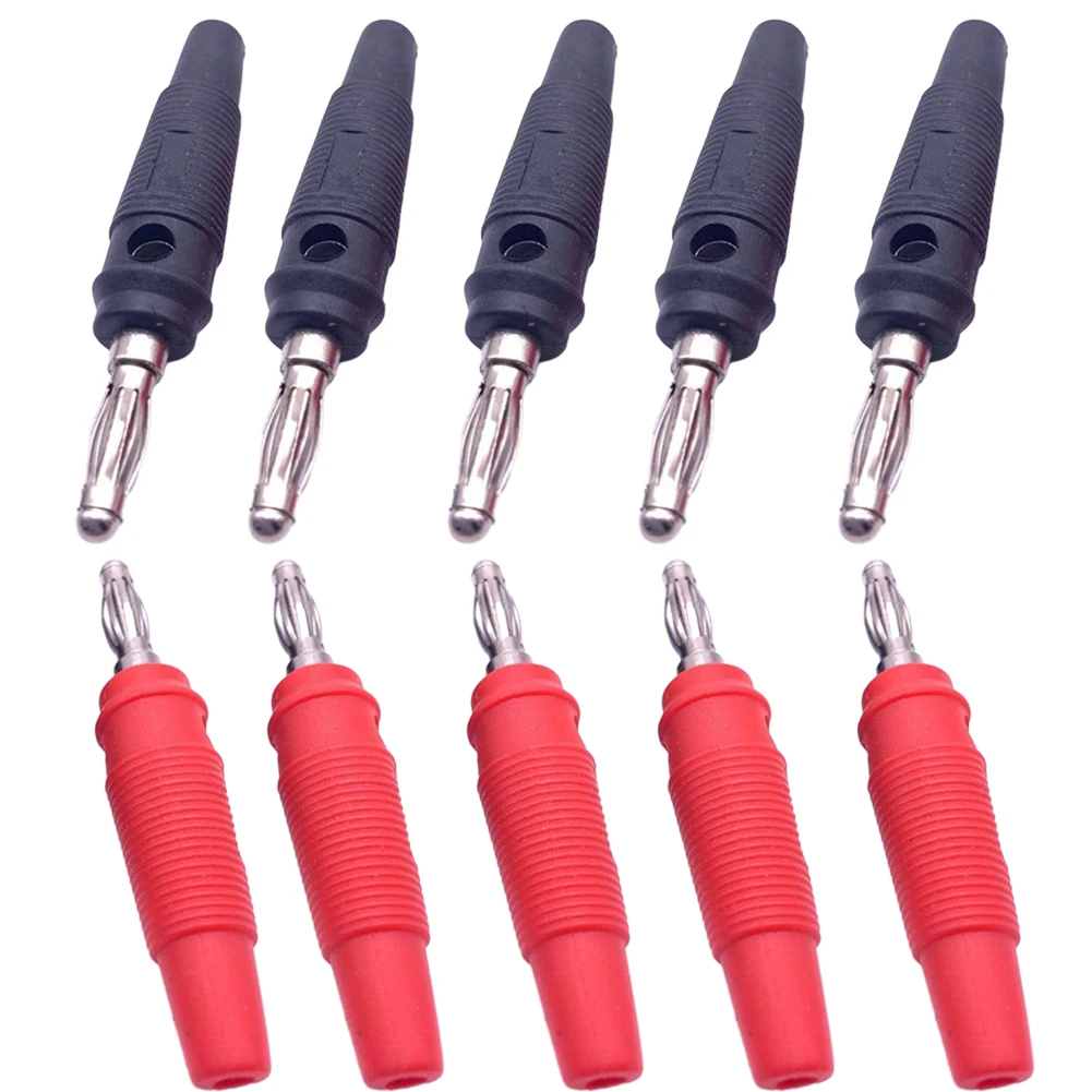 10PCS 32A Screw-On 4mm Solderless Side Stackable Banana-Plug Male Connector Speaker Cable Adapter ﻿