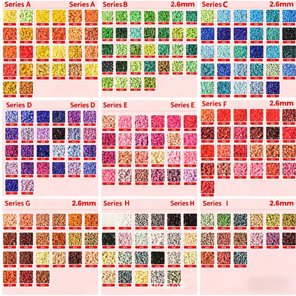 Kit de 1000 Piezas de Cuentas Perler Completas de 2.6mm, Cuentas Fusibles a Granel, Recarga de Cuentas de Colores para Proyectos Hechos a Mano, Arte y Manualidades