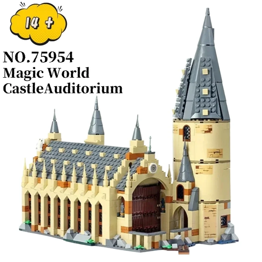 878 ชิ้น ชุดตัวต่อปราสาทเวทมนตร์ โรงเรียนเวทมนตร์ รุ่นที่เข้ากันได้กับ 75954 ชุดตัวต่อโรงเรียนเวทมนตร์ ของขวัญวันเกิด DIY สำหรับเด็ก