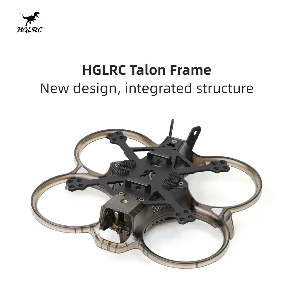HGLRC Talon 2 Inch Integrated Whoop FPV Frame Kit, 106mm Wheelbase Carbon Fiber PC Protective Guard Tiny Cinewhoop Chassis