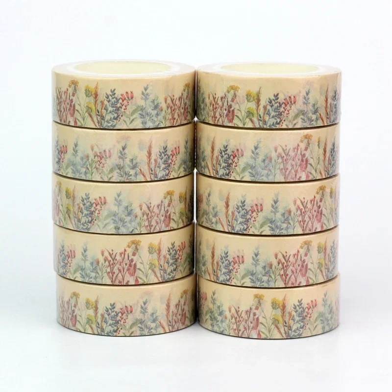 NEW Bulk 10PCS./Lot Decor Wild Floral Washi Tapes for Scrapbooking Planner Adhesive Masking Tape Cute Stationery Supplies