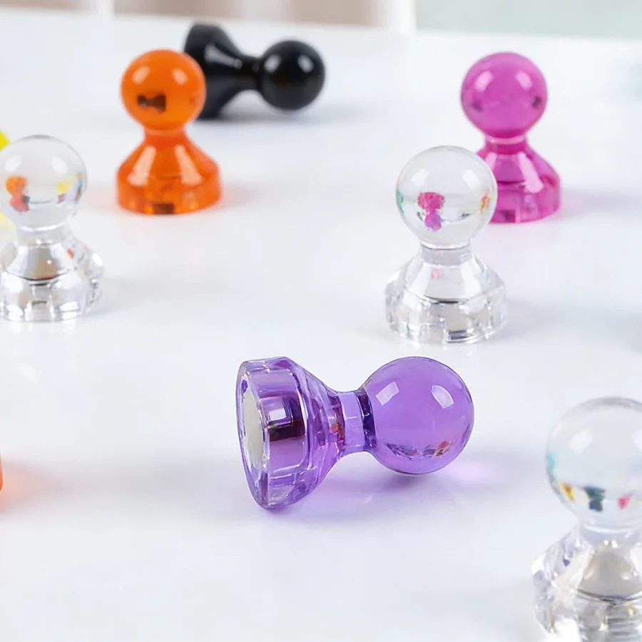 10/30/50pcs Transparent Color Pushpin Magnet, Suitable For Refrigerator Whiteboard Office School