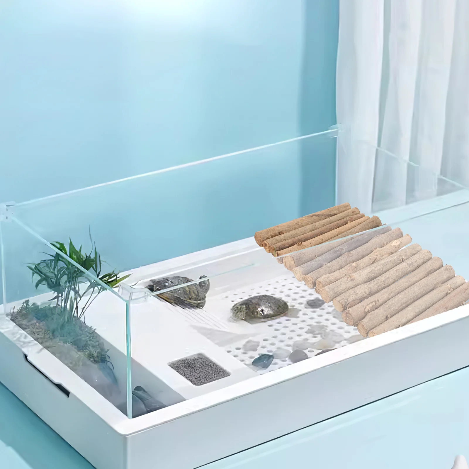 

5pcs 5 Pieces Ornament Fish Tank Decorations Hideout Reptile Cave Diy Wood Stick Aquarium Hiding Habitat