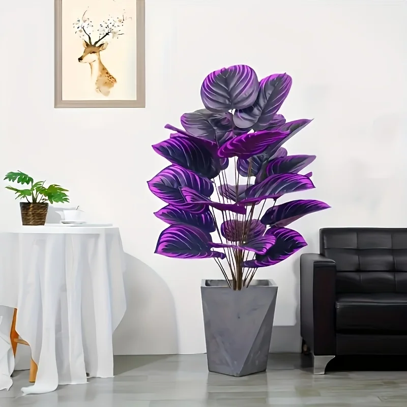 18-köpfige künstliche violette Pflanzen, realistische Boden-Bonsai-Pflanze für den Innenbereich, für Zuhause, Hochzeiten, Hotels, Gärten, Fotografie-Dekorationen – Detail 4