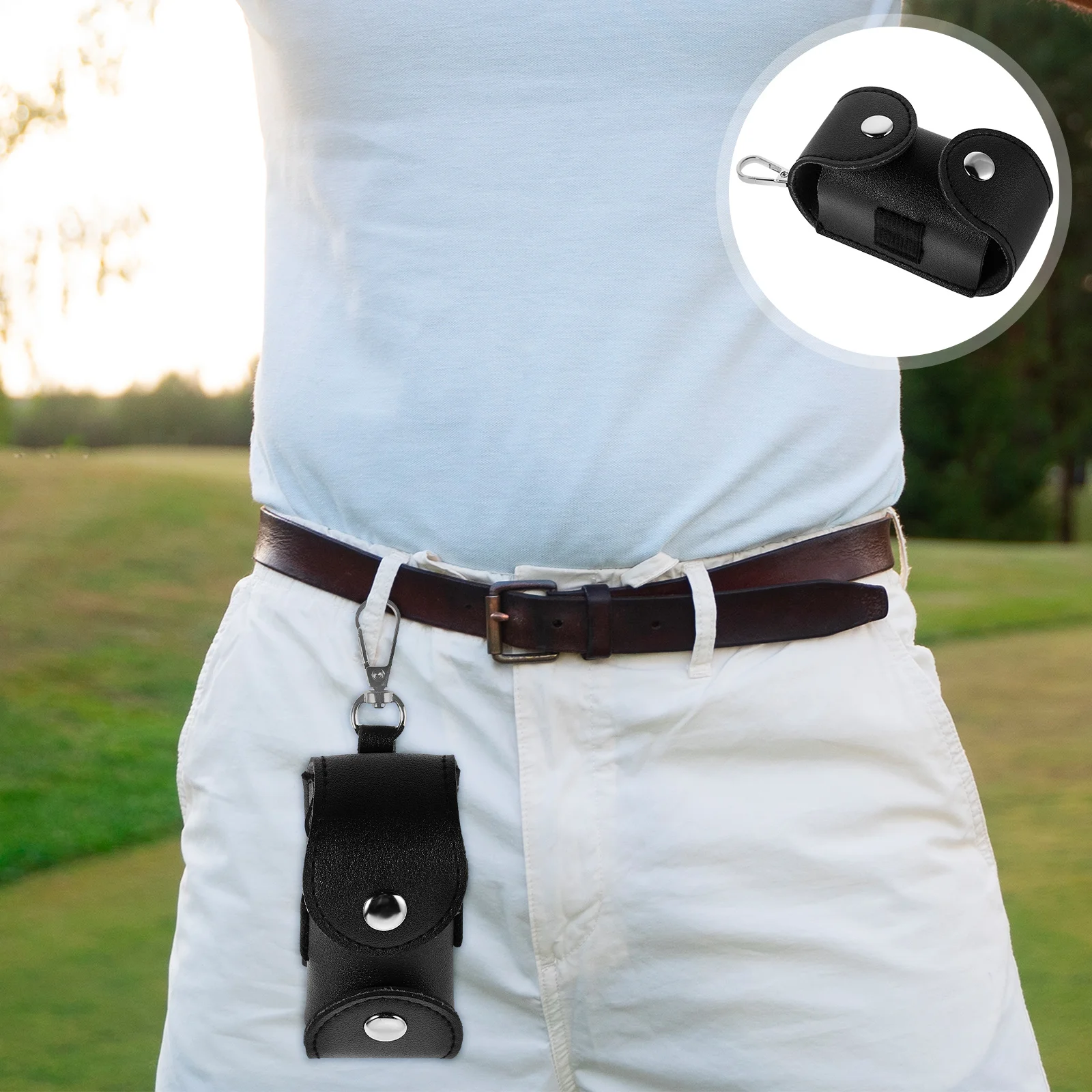 

1pc Multifunctional Ball Pouch Bag Waist Hanging Lightweight Storage Organizer For Accessories Golf Cart Attachment Men Sports