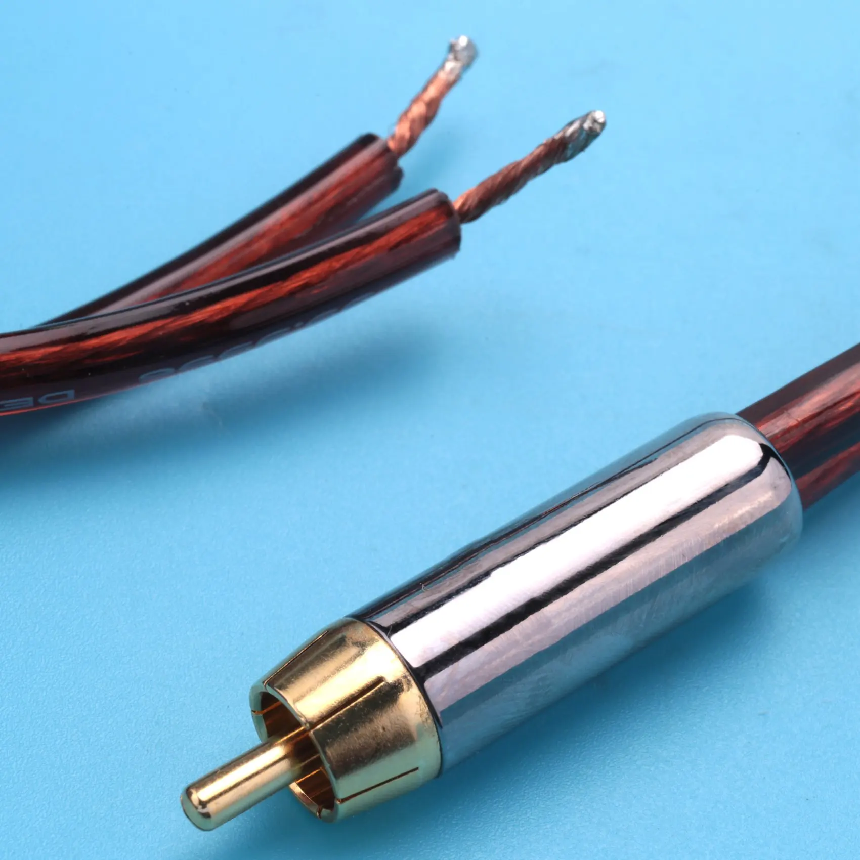 

Better Quality RCA Speaker Cable Bare Wire Speaker Wire to RCA Plug, Replace RCA Plug Connector Adapter to Bare Wire Open Audio