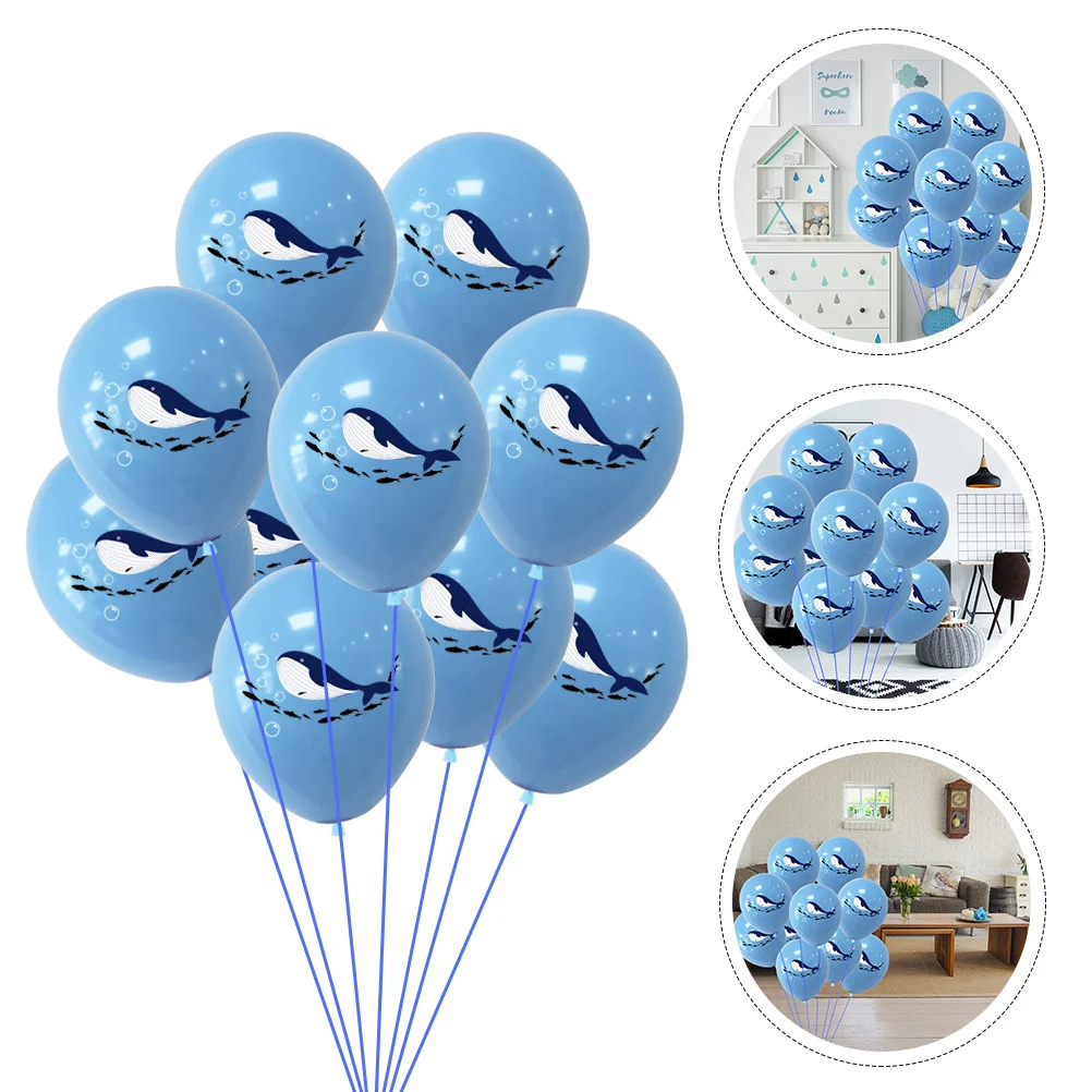 20Pcs Balloon Balloons Party Decorative Gift Marine Theme Party Latex Balloons Emulsion Whale Child Decoration 2024 New