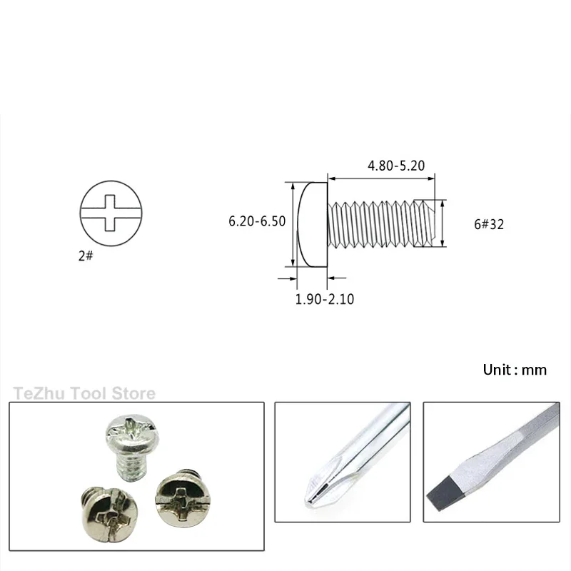 100pcs 6#-32 Computer Case Screws Audio Graphics Card Screws American Coarse Thread Screw Length 5mm
