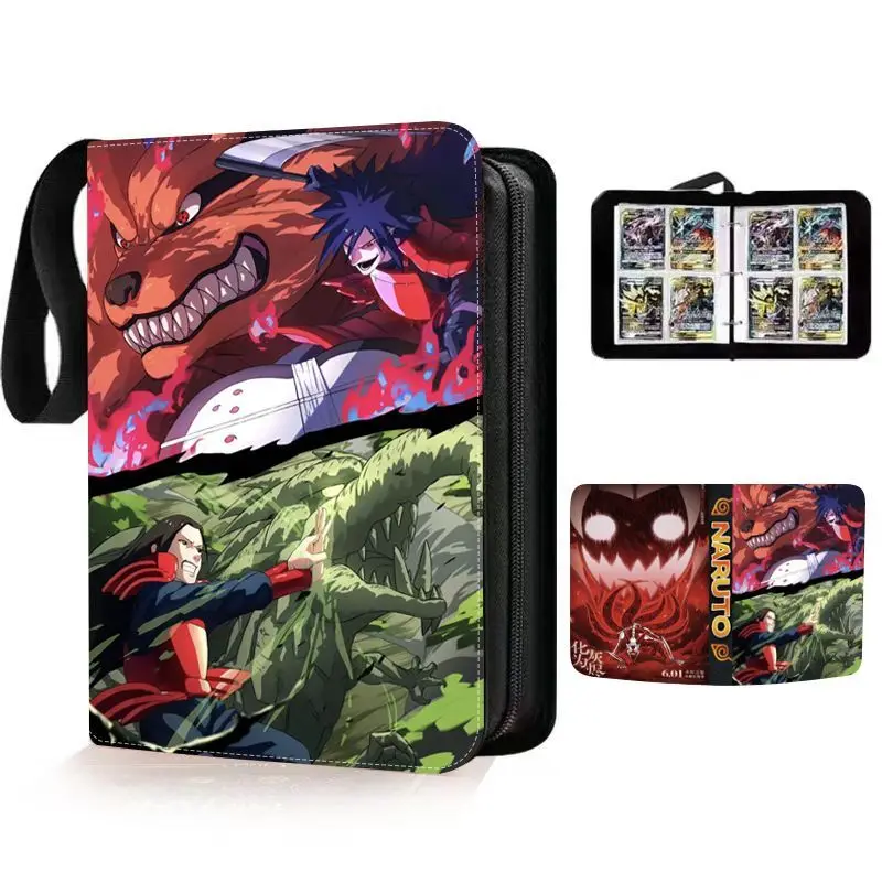 Hot Naruto Kakashi Photo Album Card Binder Madara Sasuke Zipper Book 400/900 Pocket Holder TCG Cards Storage Anime Albums Gift