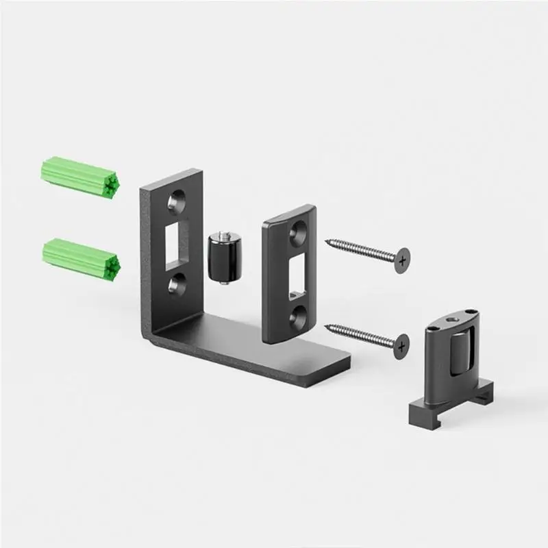 Sliding Door Floor Guide Double Roller U Shape Solid Carbon Steel Wall Mount Anti Swing For Interior Home Door Installation