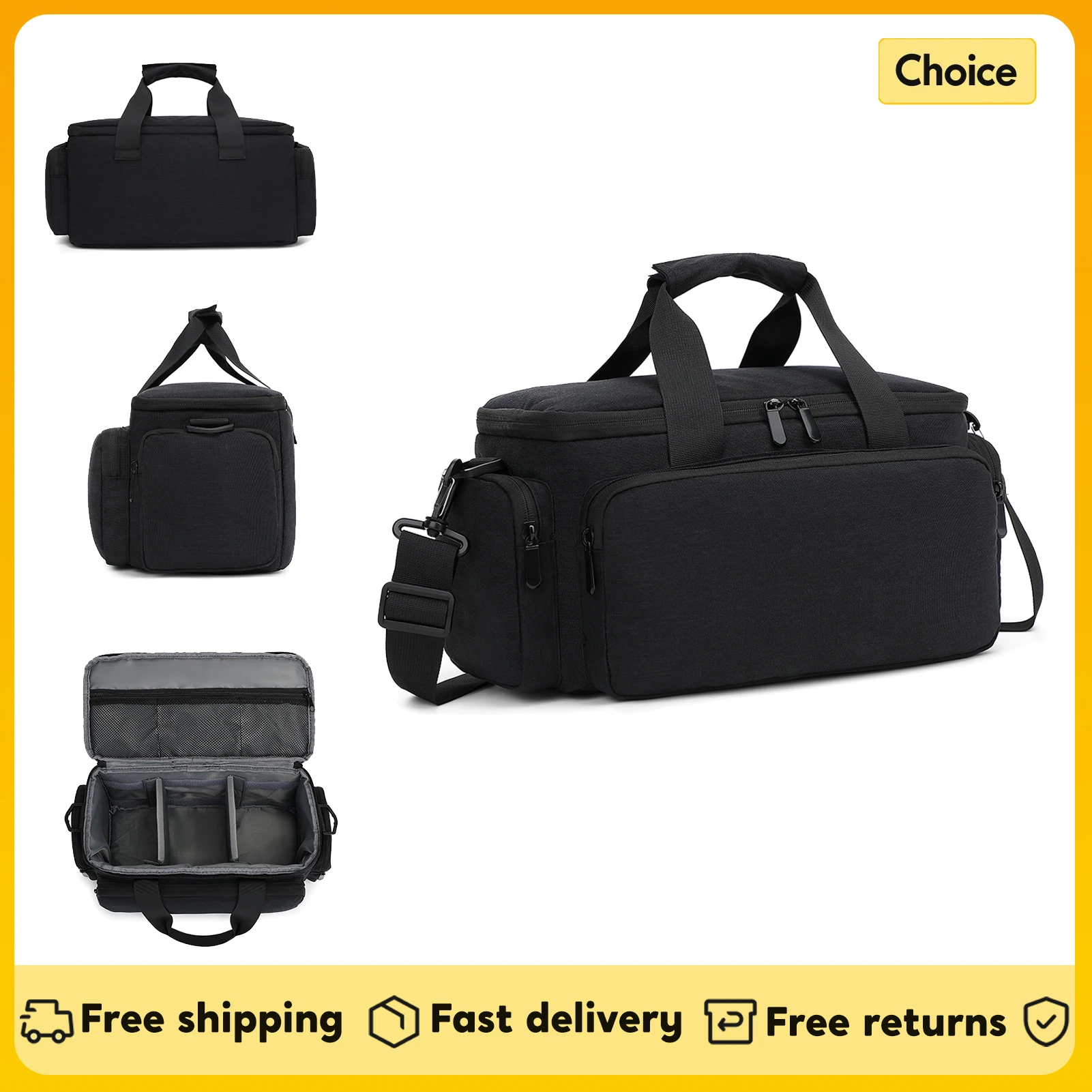 Camera Bag Travel Camera Shoulder Bag Water-resistant Shock-proof for Mirrorless Camera with Removable Dividers & Shoulder Strap