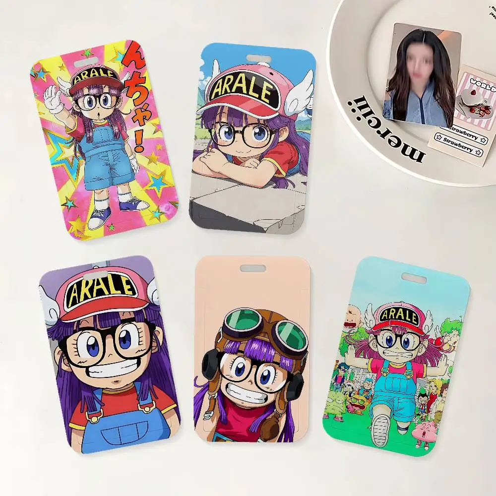 Cartoon A-Arale Cute ID Badge Holder With Lanyard Neck Strap For Office School Name Card Credentials Case